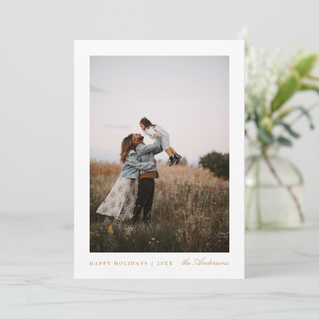 Carte de Noël minimale avec photo (Debout devant)