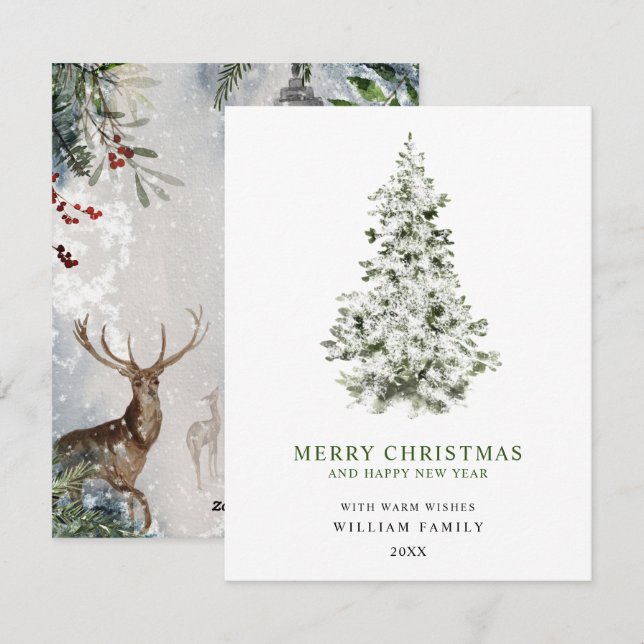 Carte de Noël minimale Joyeux Noël (Devant / Derrière)