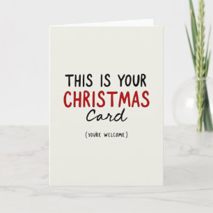 Carte de Noël minimaliste drôle Ceci est votre car