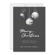 Carte de Noël minimaliste noir blanc