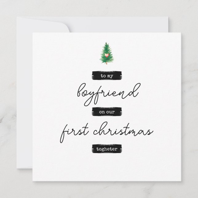 Carte de Noël minimaliste pour copain (Devant)