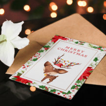 Carte de Noël minimaliste Reindeer