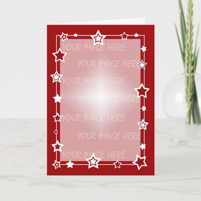 Carte de Noël Modèle frontière verticale (Devant)