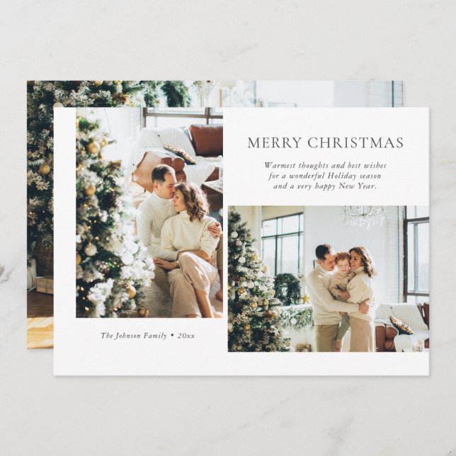 Carte de Noël moderne (Devant / Derrière)