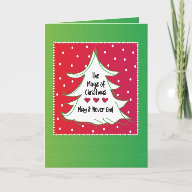 Carte de Noël moderne amusante rouge et verte (Devant)
