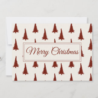 Carte de Noël Moderne Arbres de pin rouges