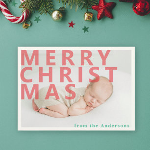 Carte de Noël moderne et simple pour les fêtes 