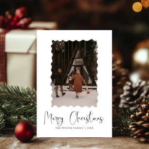 Carte de Noël moderne et tendance avec photo