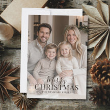 Carte de Noël Moderne Minimaliste avec Photo