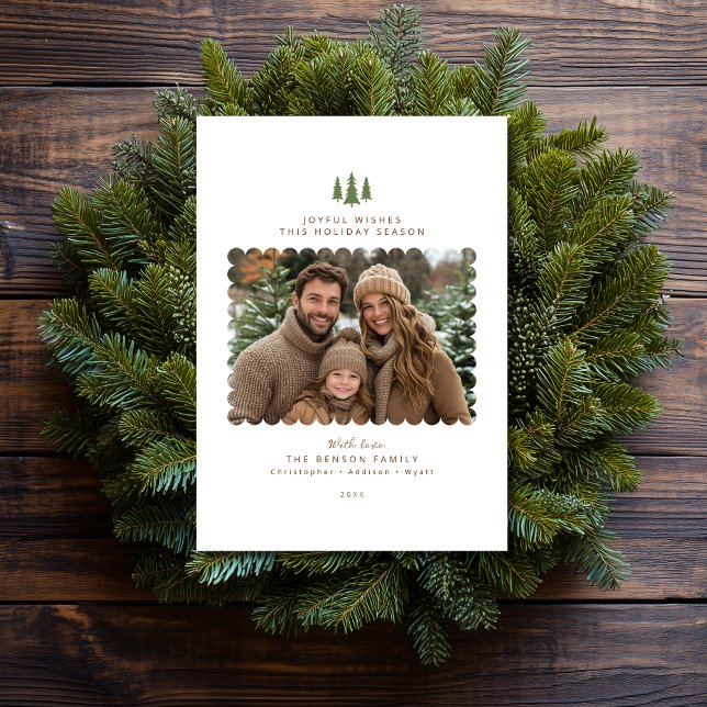 Carte de Noël moderne minimaliste simple (Shown on a 5" x 7" card)
