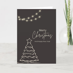 Carte de Noël moderne noir et blanc
