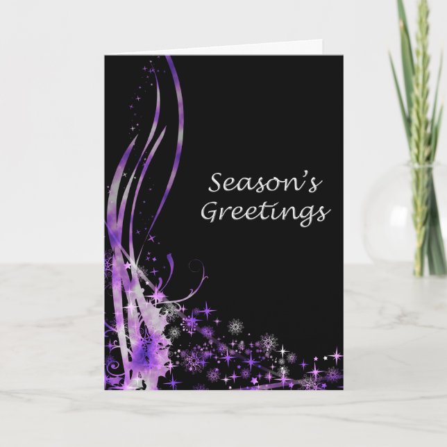Carte de Noël moderne Purple Sparken (Devant)