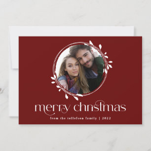 Carte de Noël moderne simple une photo unique