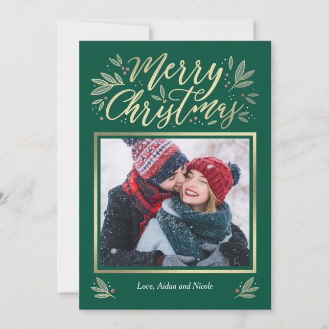 Carte de Noël modifiable en couleur de lustre sais (Devant)