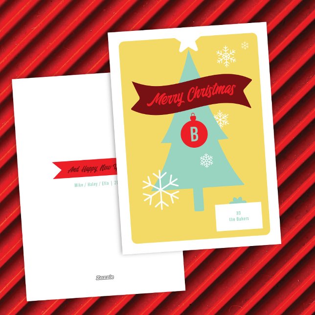 Carte de Noël Monogramme Icônes de Noël (Créateur téléchargé)