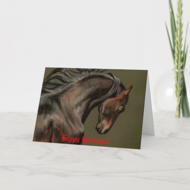 Carte de Noël Morgan Horse Art (Devant)