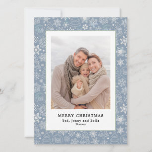 Carte de Noël Motif bleu Dusty