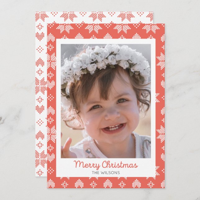 Carte de Noël Motif de Sweat Rouge (Devant / Derrière)