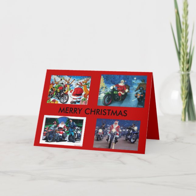 Carte de Noël moto (Devant)