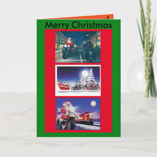 Carte de Noël moto (Devant)
