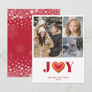 Carte de Noël multi-photos Joie de Noël Cookies en