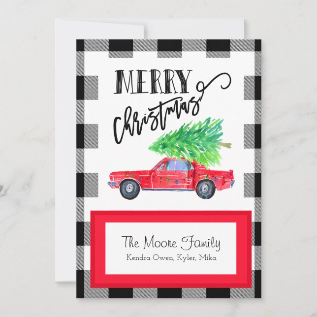 Carte de Noël Mustang vintage (Devant)