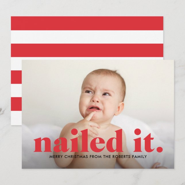 Carte de Noël Nailed It (Devant / Derrière)