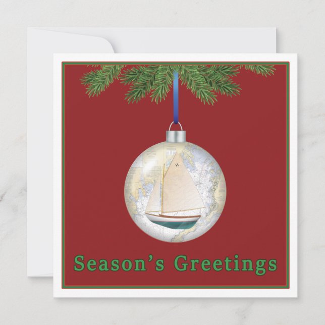 Carte de Noël Nautique & Voile à thème (Devant)
