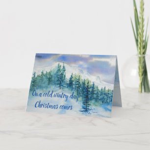 Carte de Noël neige pour les montagnes d'hiver