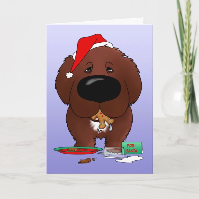 Carte de Noël Newfie (Devant)