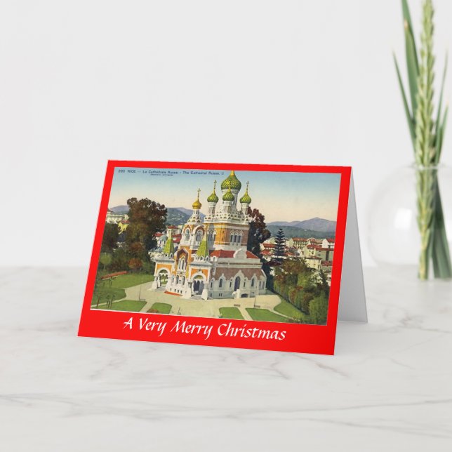Carte de Noël - Nice, Cathédrale russe (Devant)