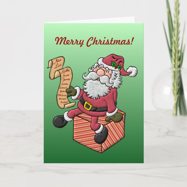 Carte de Noël Nice List (Devant)