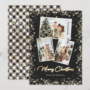 Carte de Noël noir et blanc éclatant