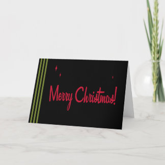 Carte de Noël noire de rétros rayures