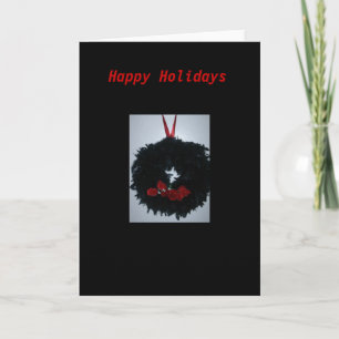 Carte de Noël noire gothique de guirlande