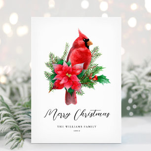 Carte de Noël non-phographique avec un Cardinal
