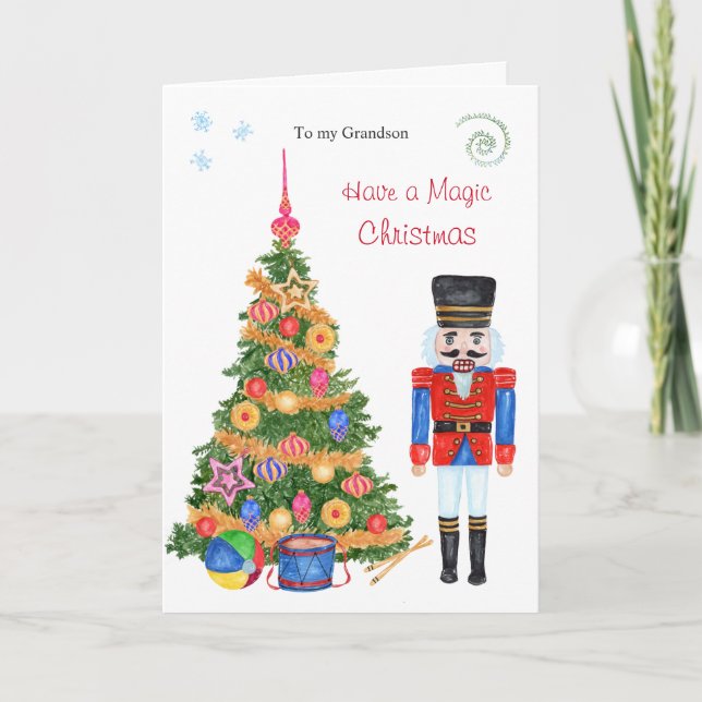 Carte de Noël Nutcracker Tree Grandson (Devant)