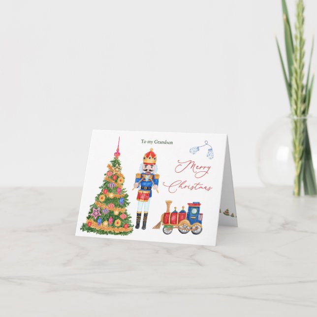 Carte de Noël Nutcracker Tree Grandson (Devant)