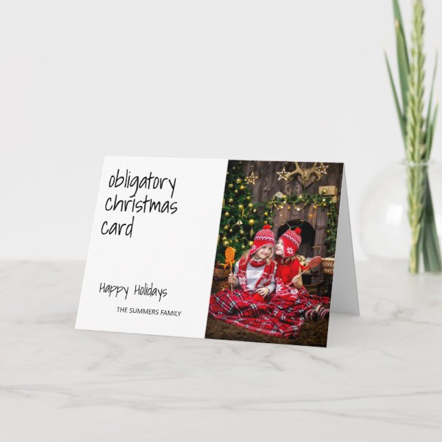 Carte de Noël obligatoire Funny Photo (Devant)