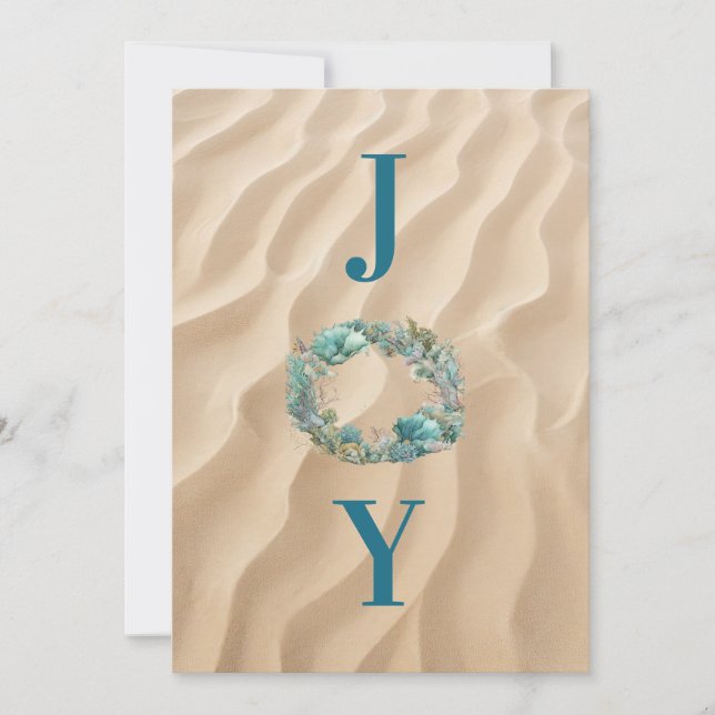 Carte de Noël Ocean Wreath JOY (Devant)