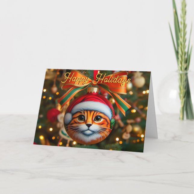 Carte de Noël Orange Tabby Cat (Devant)