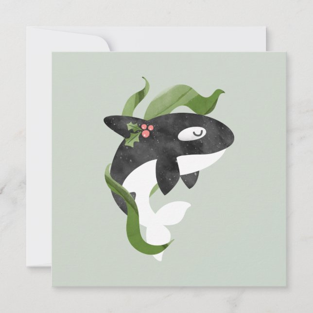 Carte de Noël Orca (Devant)