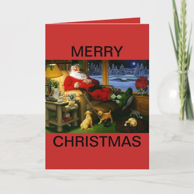 Carte de Noël orientée de golf avec Père Noël et (Devant)
