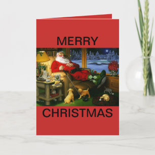 Carte de Noël orientée de golf avec Père Noël et