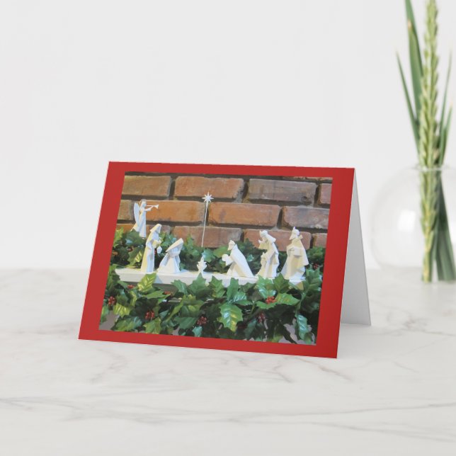 Carte de Noël Origami Nativité (Devant)
