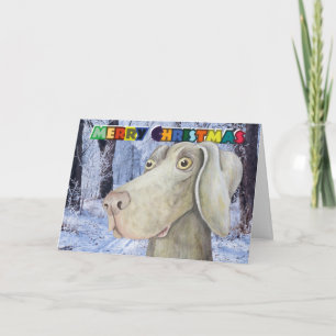 Carte de Noël originale de chien de weimaraner