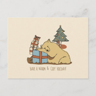 Carte de Noël - Ours couché