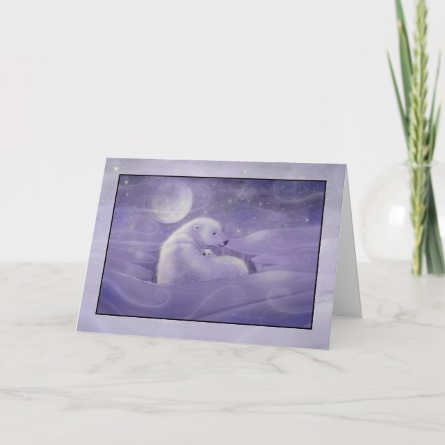 Carte de Noël Ours polaire et Cube (Devant)