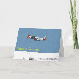 Carte de Noël P51D Mustang