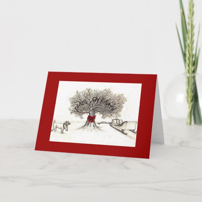 Carte de Noël, paix sur l'arbre de la terre (Devant)